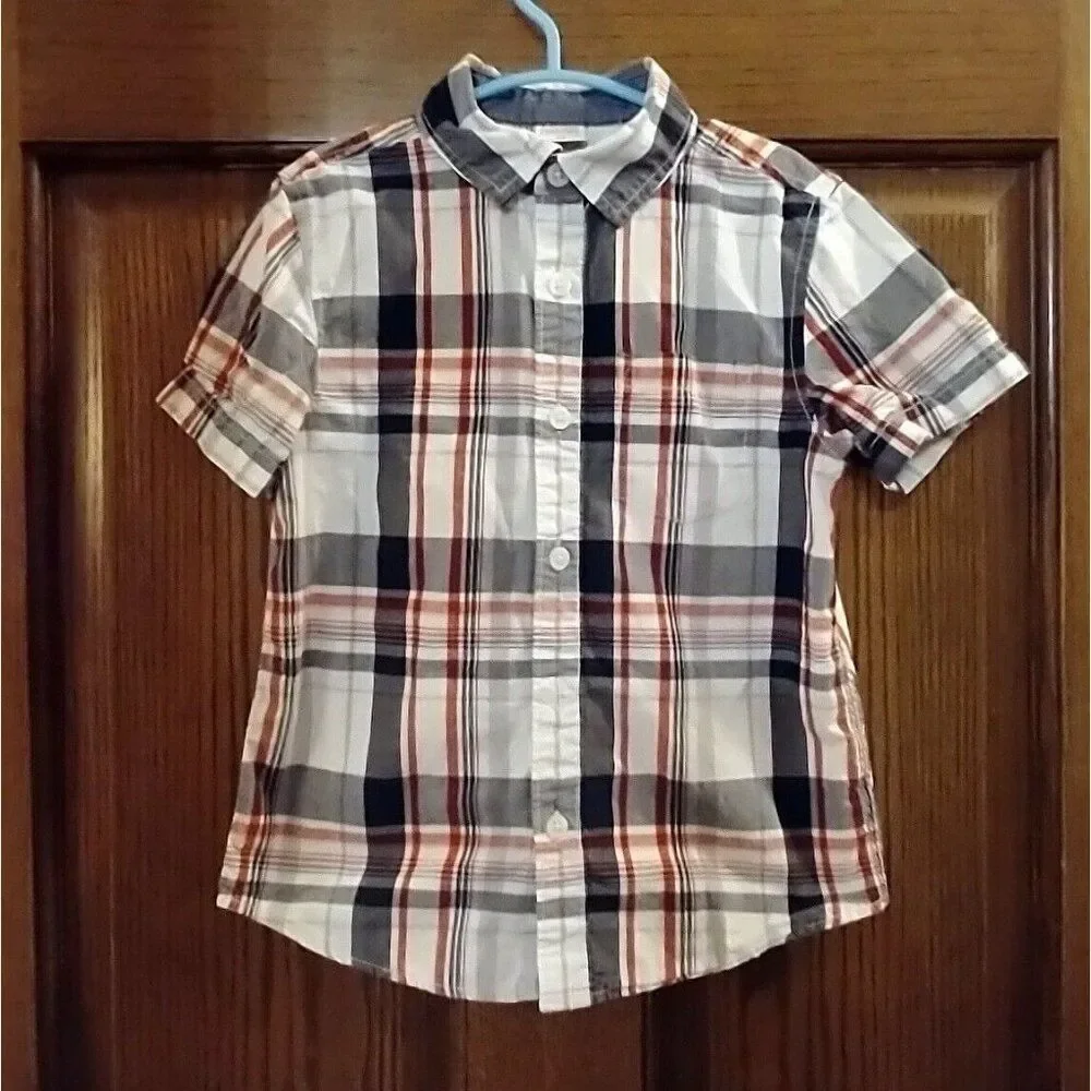 XS Gymboree Boys Plaid Button-Front Shirt